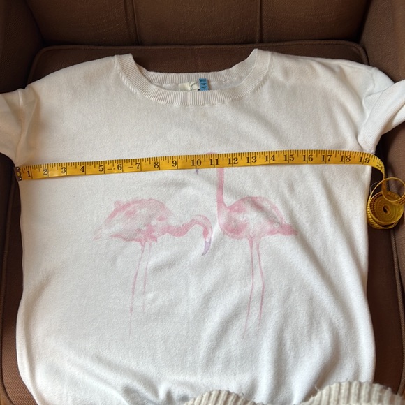 Joie Cream Flamingo Crewneck Sweater size XS - Picture 9 of 11